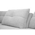 ECKSOFA Hellgrau Chenille Armlehnenkissen, Rücken echt, Sitztiefenverstellung  - Hellgrau/Schwarz, KONVENTIONELL, Textil/Metall (215/313cm) - Hom`in