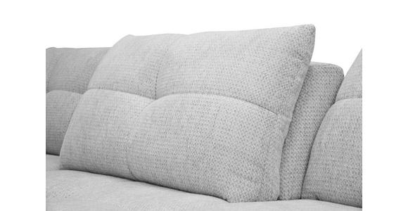 ECKSOFA Hellgrau Chenille Armlehnenkissen, Rücken echt, Sitztiefenverstellung  - Hellgrau/Schwarz, KONVENTIONELL, Textil/Metall (215/313cm) - Hom`in