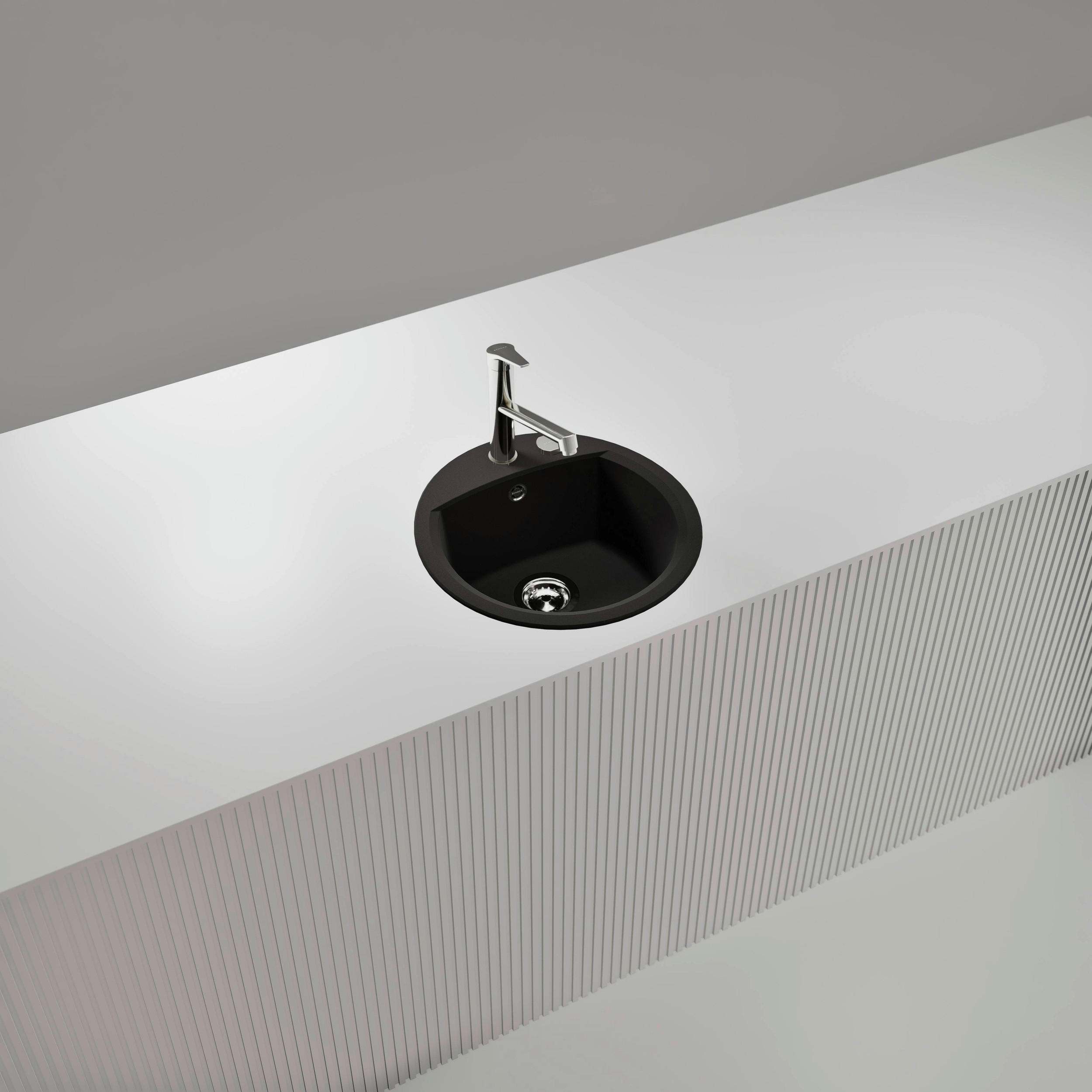 SPÜLE MANR100AGNE  - Schwarz, Basics, Stein (47/30,5/49cm) - Schock