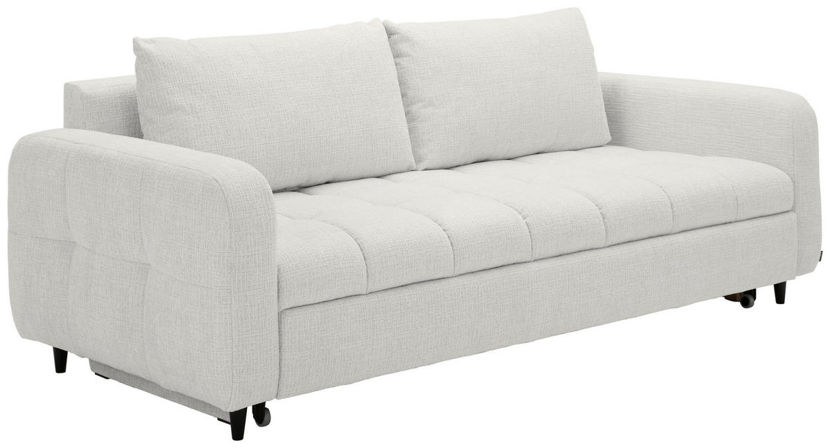SCHLAFSOFA in Textil Hellgrau  - Hellgrau/Schwarz, Design, Holz/Textil (236/88/101cm) - Stylife