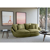 BIGSOFA in Chenille Grün  - Schwarz/Grün, Modern, Kunststoff/Textil (280/87/131cm) - Trendmanufaktur