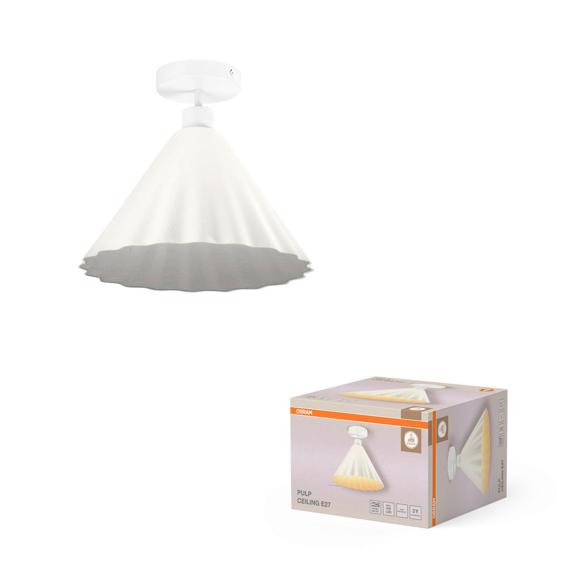 DECKENLEUCHTE  31/29 cm    - Basics, Papier/Metall (31/29cm) - Osram