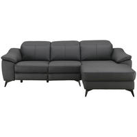 ECKSOFA  Lederlook Kombination Echtleder/Lederlook Schwarz  - Schwarz, Design, Leder/Textil (254/168cm) - Xora