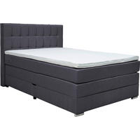 BOXSPRINGBETT 140/200 cm  in Schwarz  - Alufarben/Schwarz, KONVENTIONELL, Kunststoff/Textil (140/200cm) - Carryhome