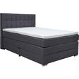 BOXSPRINGBETT 140/200 cm  in Schwarz  - Alufarben/Schwarz, KONVENTIONELL, Kunststoff/Textil (140/200cm) - Carryhome