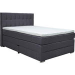 BOXSPRINGBETT 140/200 cm  in Schwarz  - Alufarben/Schwarz, KONVENTIONELL, Kunststoff/Textil (140/200cm) - Carryhome