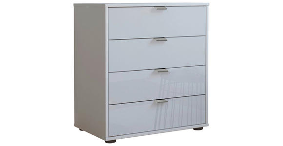 KOMMODE , 60/70/43 cm, 4 Schublade(n)  - Chromfarben/Schwarz, KONVENTIONELL, Glas/Holzwerkstoff (60/70/43cm) - Dieter Knoll