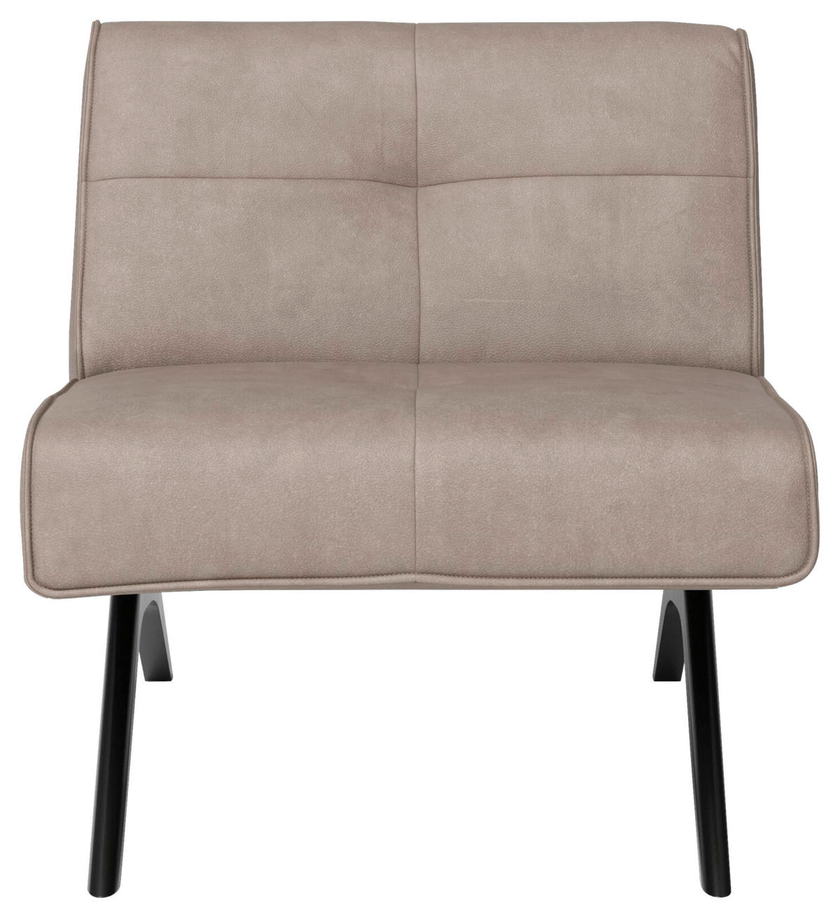 SESSEL in Echtleder Graubraun  - Graubraun/Schwarz, Design, Leder/Holz (74/72/83cm) - Joop!