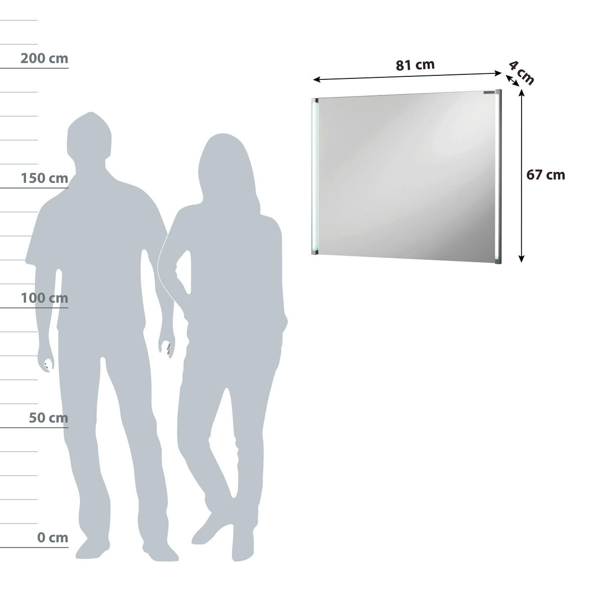 BADEZIMMERSPIEGEL 81/67/4 cm  - Alufarben, Basics, Glas/Holzwerkstoff (81/67/4cm) - MID.YOU