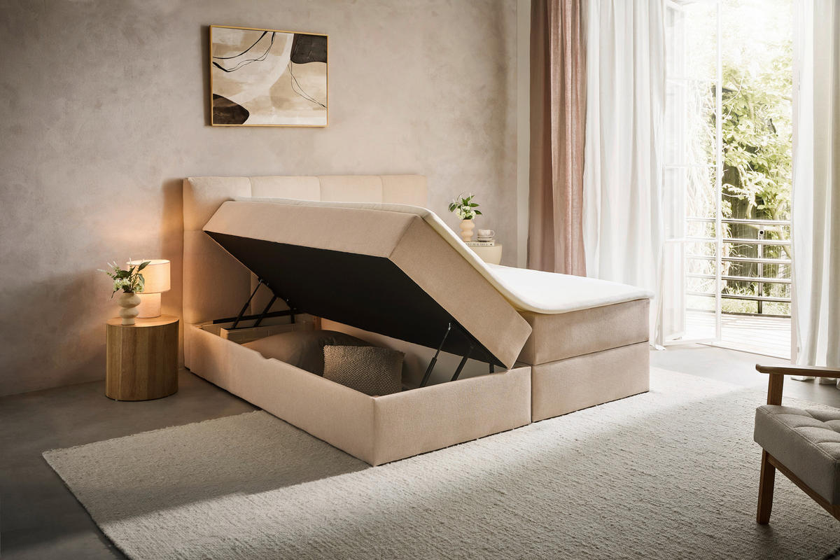 BOXBETT 140/200 cm  in Hellbraun  - Hellbraun, KONVENTIONELL, Textil (140/200cm) - Boxxx