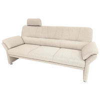 3-SITZER-SOFA Flachgewebe Creme  - Chromfarben/Creme, Design, Textil/Metall (202-227/90/89cm) - Horst AG