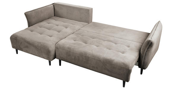 ECKSOFA Taupe Chenille  - Taupe/Schwarz, MODERN, Textil/Metall (200/285cm) - Carryhome