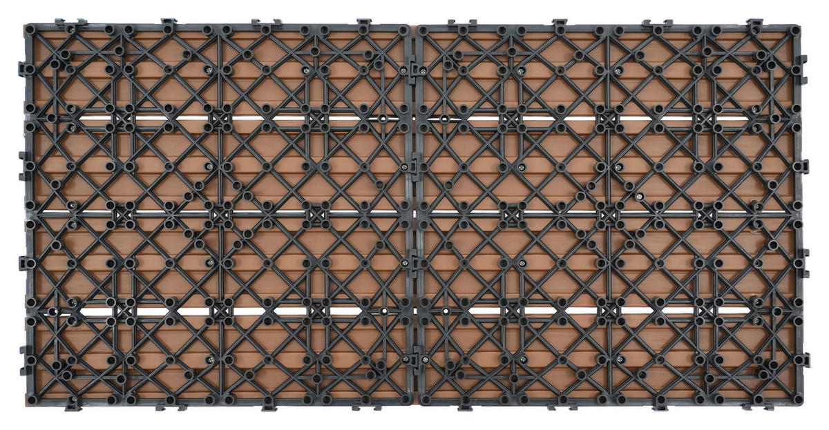 TERRASSENFLIESE 6 Stück  - Teakfarben, Holzwerkstoff (30/60/2,1cm) - Ambia Garden