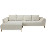 ECKSOFA in Flachgewebe Grauweiß  202/306 cm  - Buchefarben/Grauweiß, KONVENTIONELL, Holz/Textil (202/306cm) - Carryhome