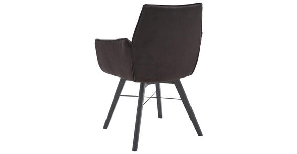 ARMLEHNSTUHL in Flachgewebe - Schwarz/Grau, Design, Holz/Textil (61/87/63cm) - Waldwelt