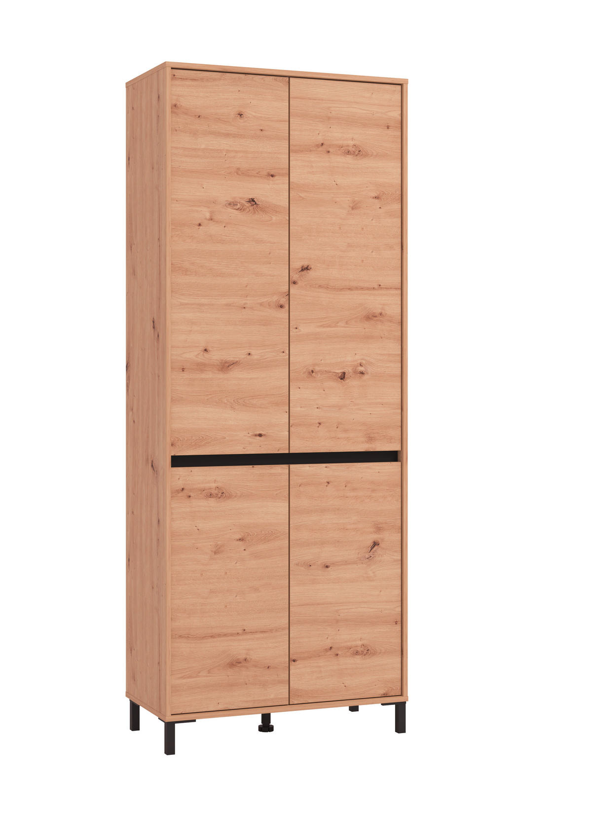 CIPŐSSZEKRÉNY 80/205,5/40 cm  - fekete/Artisan tölgy, Basics, faalapú anyag (80/205,5/40cm) - Xora