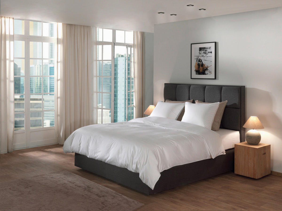 BETTWÄSCHE Suite-Dubai Makosatin 155/220 cm  - Weiß, Basics, Textil (155/220cm)