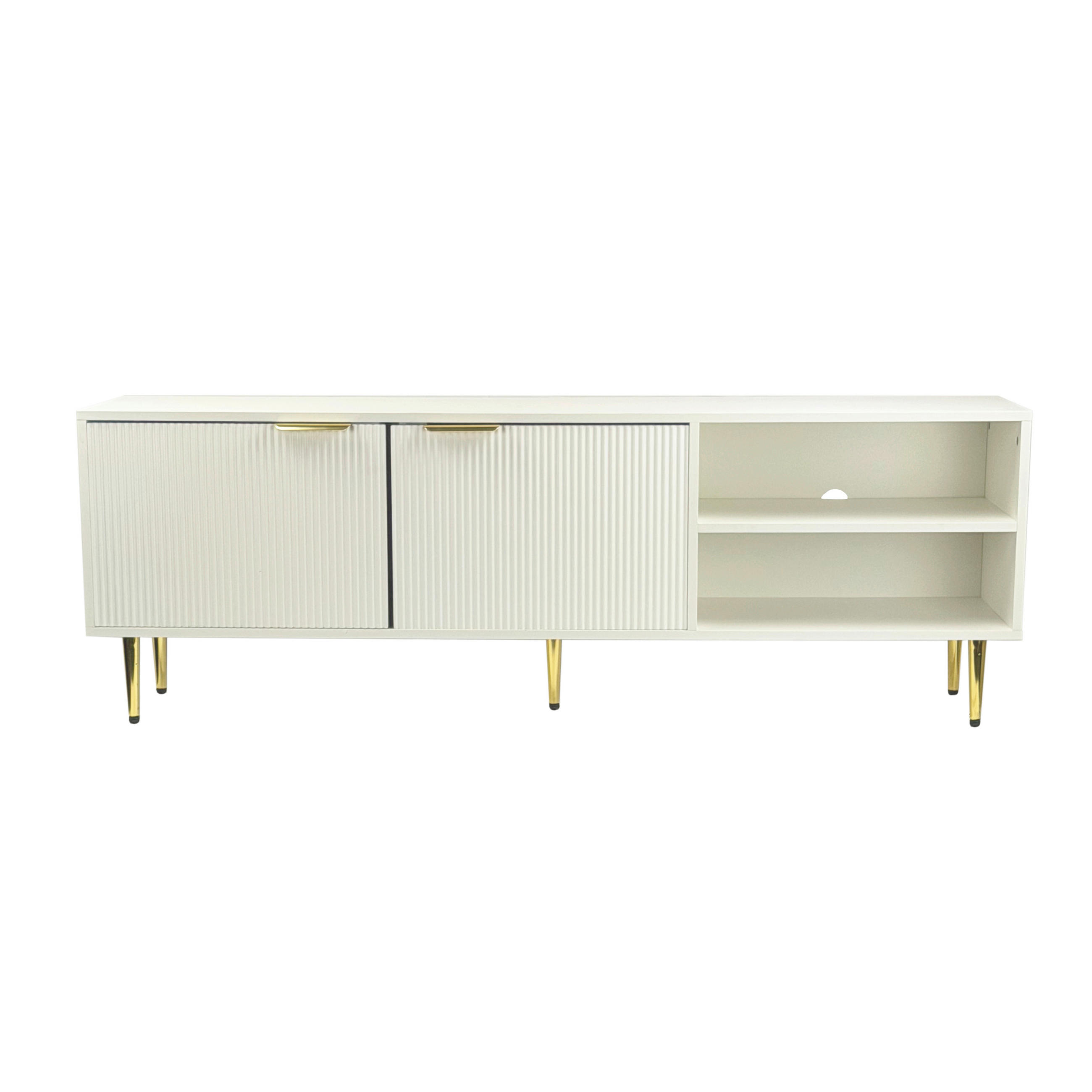 TV-BÄNK  150/39/51 cm  stående  - vit/guldfärgad, Design, metall/trämaterial (150/39/51cm) - Livetastic