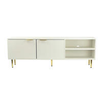TV-BÄNK  150/39/51 cm  stående  - vit/guldfärgad, Design, metall/trämaterial (150/39/51cm) - Livetastic