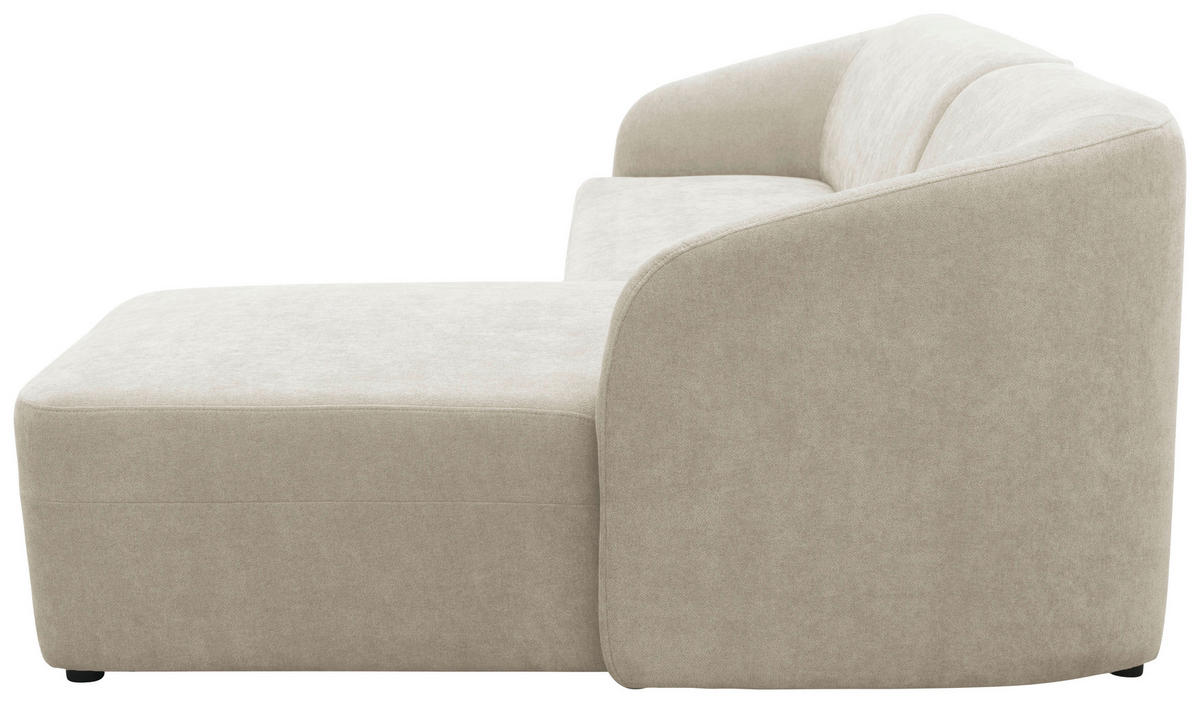 ECKSCHLAFSOFA  100 033 Creme Webstoff  - Taupe/Creme, MODERN, Kunststoff/Textil (230/148-204cm) - Livetastic