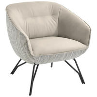 COCKTAILSESSEL - Ecru/Anthrazit, Design, Leder/Textil (76/80/73cm) - Joop!