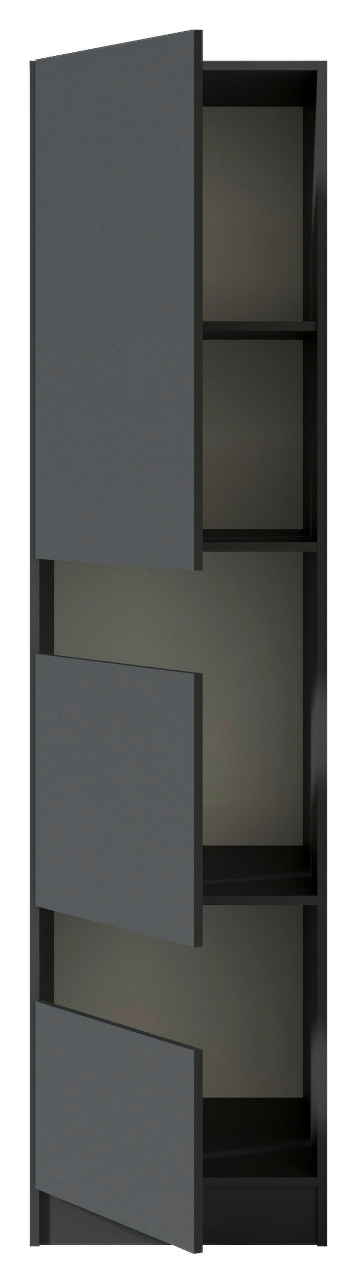MEHRZWECKSCHRANK 50/200/68 cm  in Anthrazit  - Anthrazit/Schwarz, Design, Holzwerkstoff/Metall (50/200/68cm) - Milino