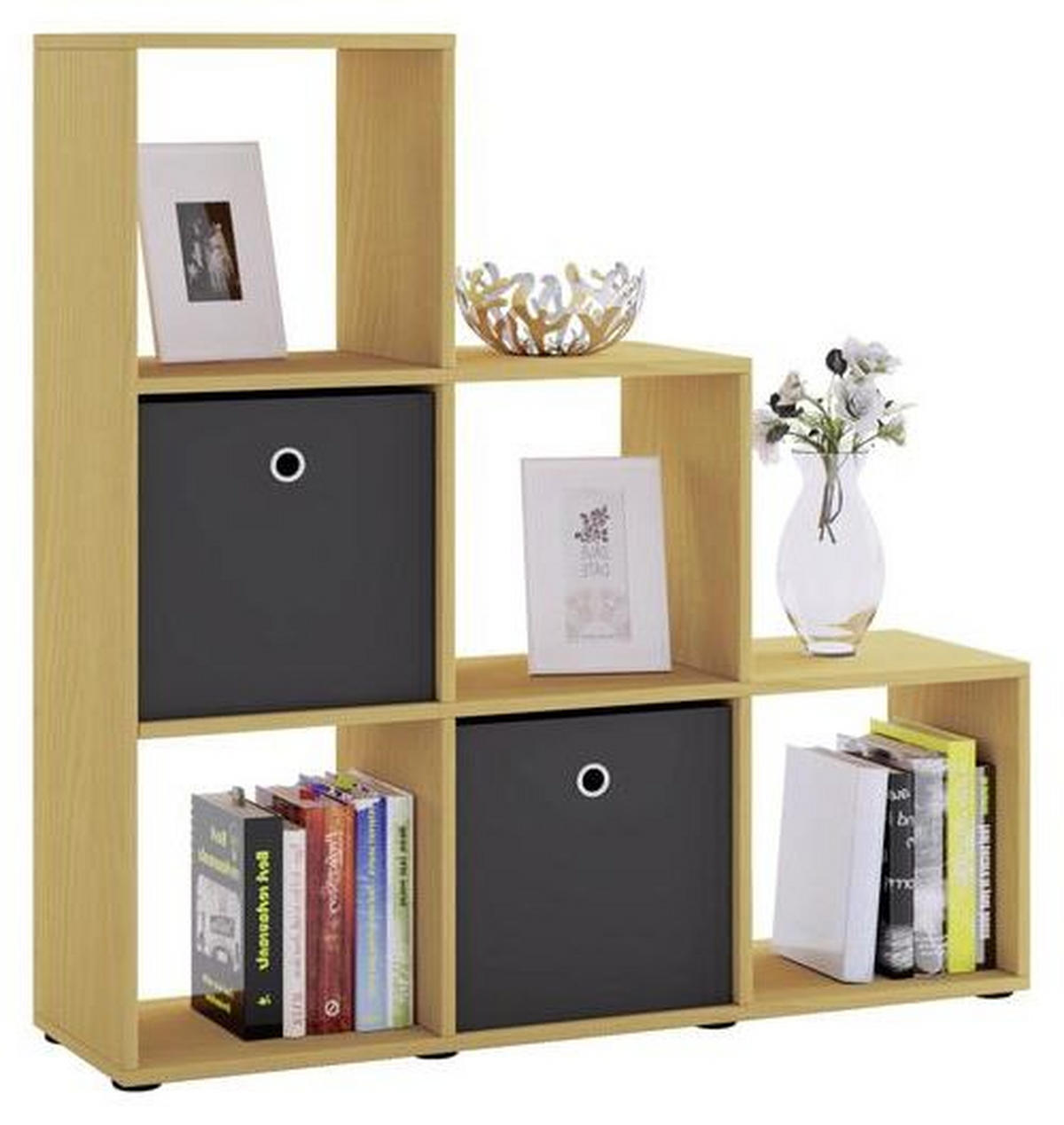 RAUMTEILER  in Holzwerkstoff   - Buchefarben/Schwarz, KONVENTIONELL, Holzwerkstoff/Kunststoff (107,5/104,5/29cm) - MID.YOU