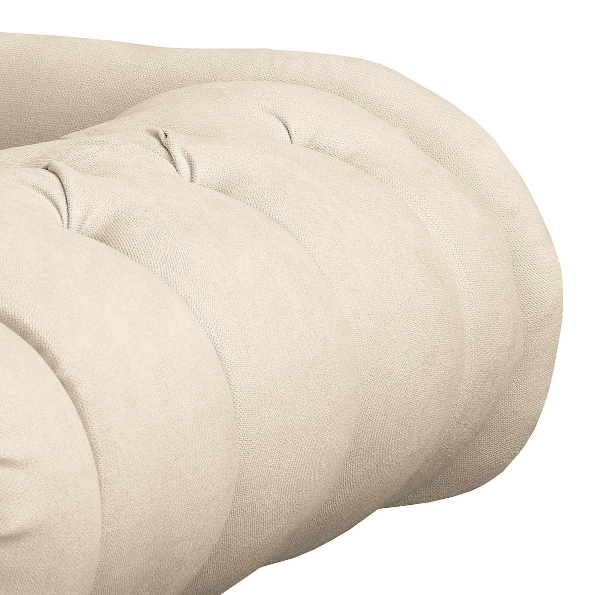 RÉCAMIERE Pako in Mikrofaser Creme  - Creme/Braun, Design, Holz/Textil (185/93/75cm) - Livetastic