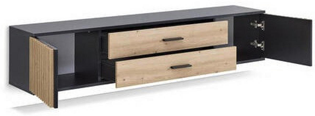 LOWBOARD  in 180/30/30 cm  - Schwarz/Eiche Artisan, Design, Holzwerkstoff/Kunststoff (180/30/30cm) - Boxxx