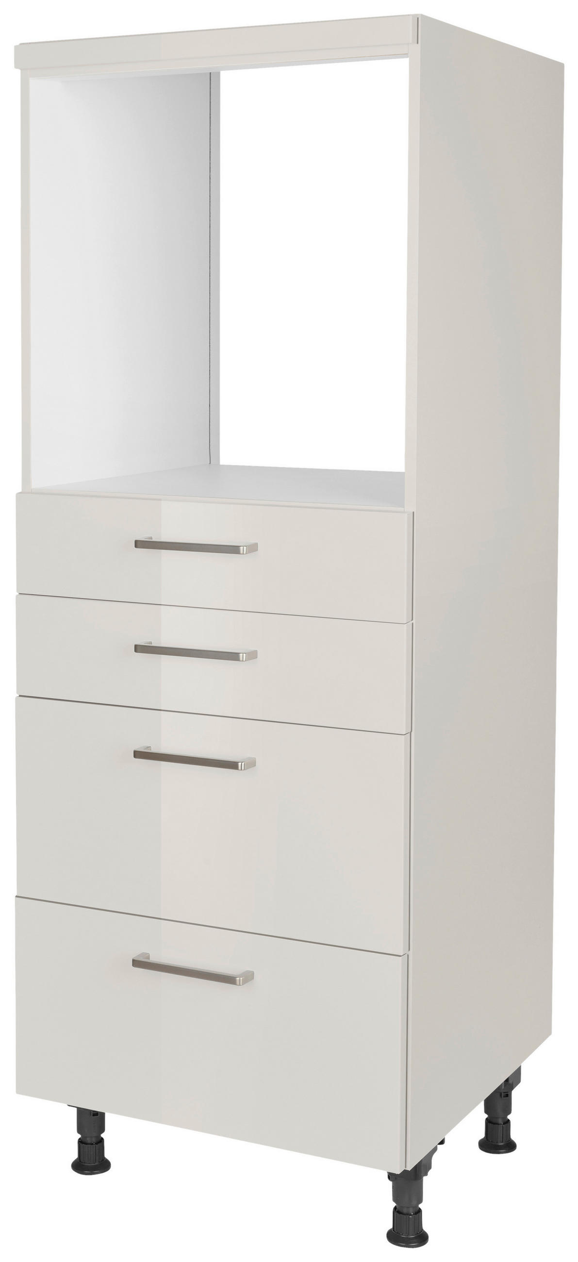 GERÄTEUMBAUSCHRANK 60/168/58 cm  in Hellgrau  - Edelstahlfarben/Hellgrau, MODERN, Holzwerkstoff/Metall (60/168/58cm) - Nobilia