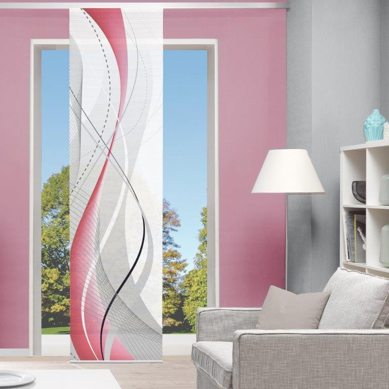 FLÄCHENVORHANG in Beere transparent  - Beere, Design, Textil (60/255cm) - Novel