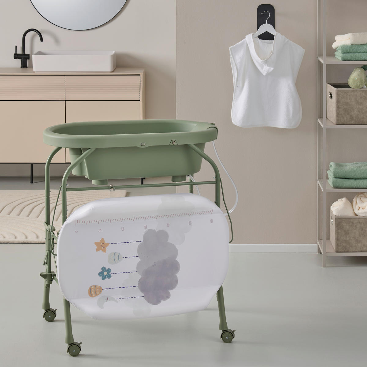 WICKELKOMMODE 81/108/51 cm  - Grün, Basics, Holzwerkstoff/Kunststoff (81/108/51cm) - My Baby Lou