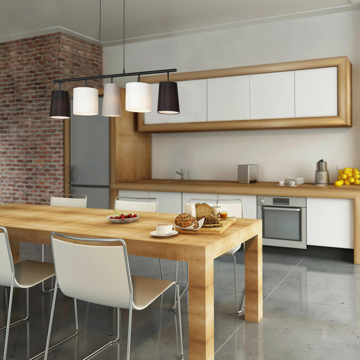 LUSTER       - siva/bela, Lajfstajl, metal/plastika (100/120cm)