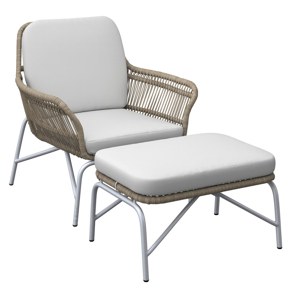 Ambia Garden RELAXAČNÉ KRESLO S PODNOŽKOU, kov, textil