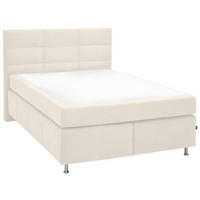 BOXSPRINGBETT 140/200 cm  in Creme  - Creme/Alufarben, Konventionell, Textil/Metall (140/200cm) - Dieter Knoll