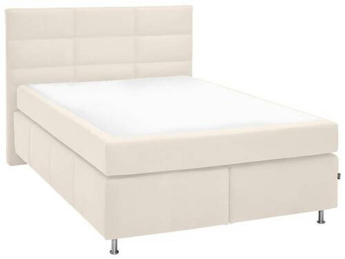 BOXSPRINGBETT 140/200 cm  in Creme  - Creme/Alufarben, Konventionell, Textil/Metall (140/200cm) - Dieter Knoll