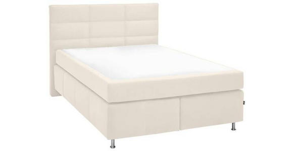 BOXSPRINGBETT 140/200 cm  in Creme  - Creme/Alufarben, KONVENTIONELL, Textil/Metall (140/200cm) - Dieter Knoll