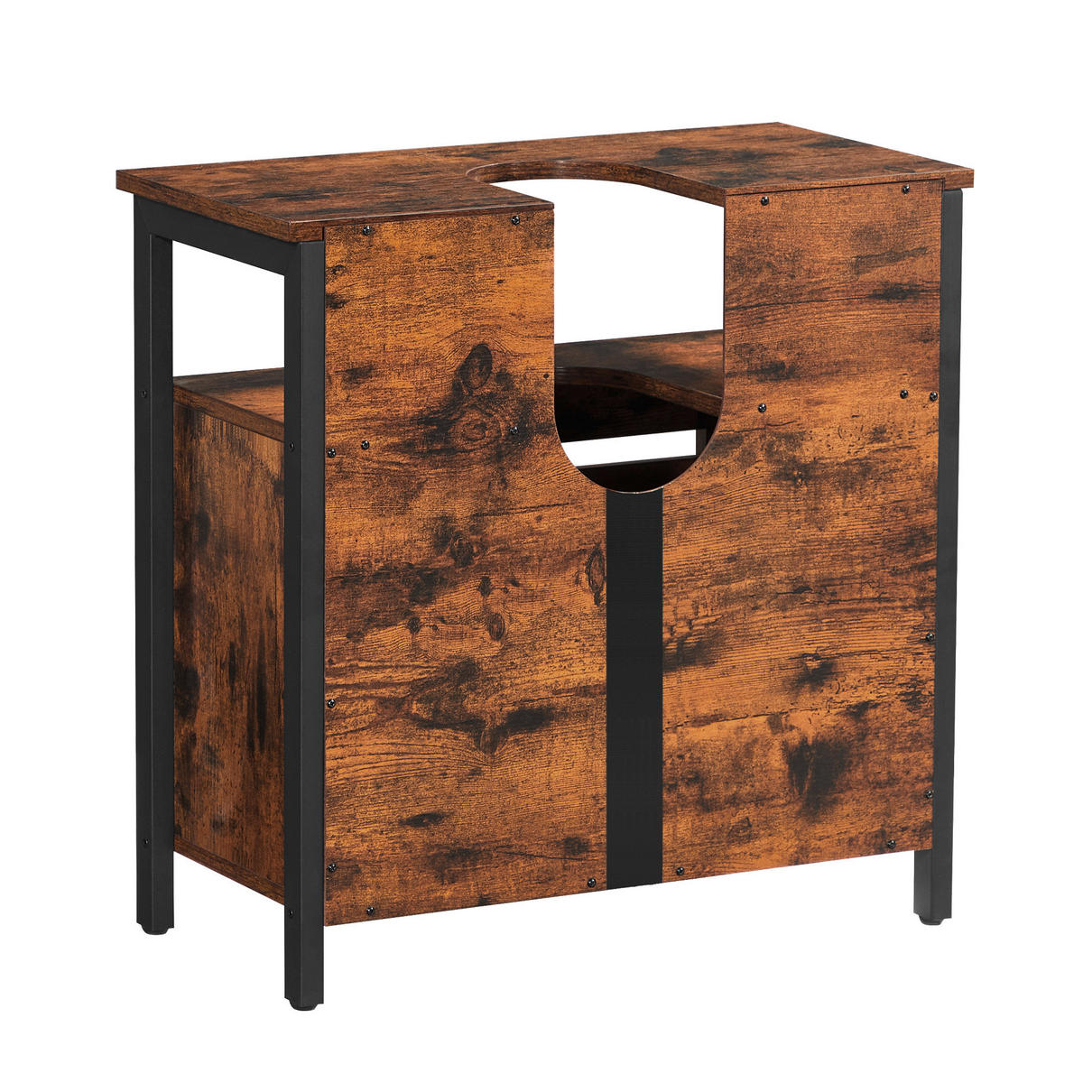 WASCHBECKENUNTERSCHRANK 60/60/30 cm  - Schwarz/Braun, Trend, Holzwerkstoff/Kunststoff (60/60/30cm) - MID.YOU