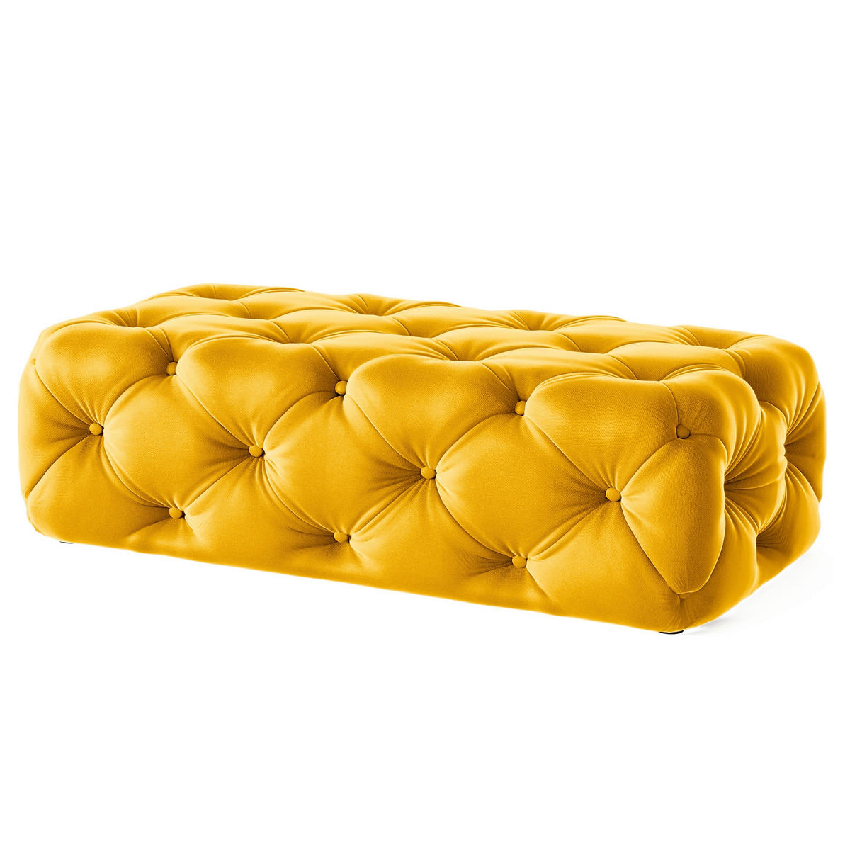 HOCKER in Textil Senfgelb  - Senfgelb/Schwarz, Design, Kunststoff/Textil (130/39/65cm) - P & B