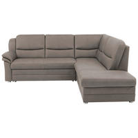 ECKSOFA Mikrofaser Grau  - Beige/Alufarben, Konventionell, Textil/Metall (239/219cm) - Beldomo Comfort