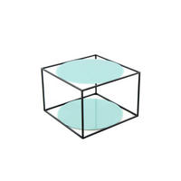 POMOĆNI STOLIĆ zelena, crna  metal, staklo   - zelena/crna, Basics, staklo/metal (50/50/36cm) - Kayoom