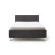 POLSTERBETT 180/200 cm,  in Anthrazit, Matratze, gepolstertes Kopfteil, Lattenrost, Bettkasten, H2 + H3 = mittel + fest  - Anthrazit, Design, Holzwerkstoff/Textil (180/200cm) - Xora