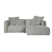 ECKSOFA MOSSO Grau, Hellgrau Webstoff  - Hellgrau/Schwarz, LIFESTYLE, Kunststoff/Textil (240/173cm) - Stylife