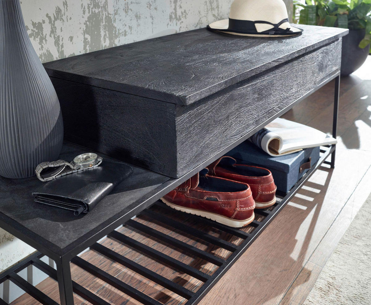GARDEROBE 2-teilig  in 110/70,5/37 cm  - Schwarz, MODERN, Holz (110/70,5/37cm) - MID.YOU