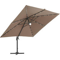 ZGLOBNI SUNCOBRAN - antracit/sivobraon, Lajfstajl, metal/tekstil (300/300cm) - Ambia Garden