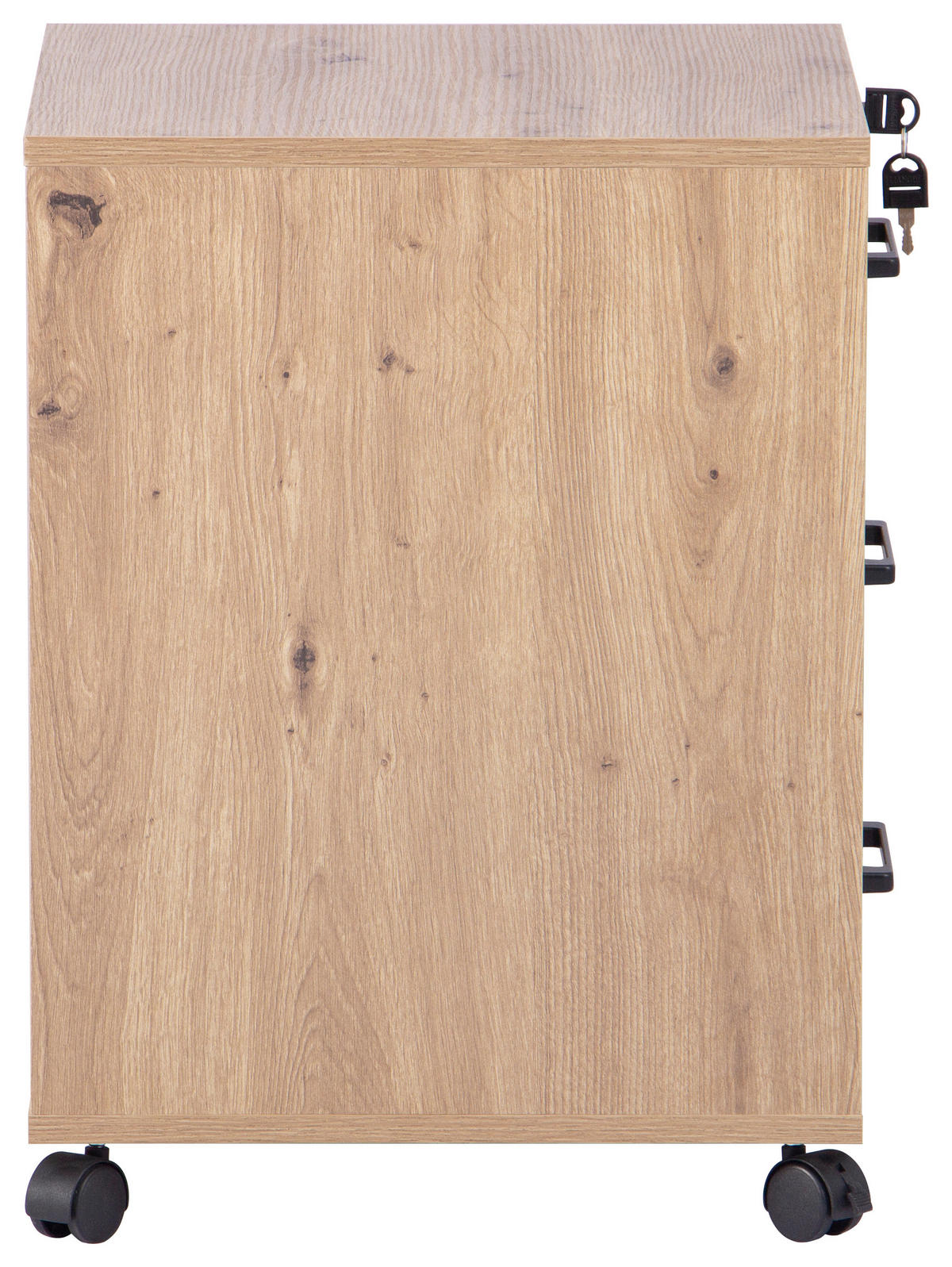 ROLLCONTAINER Eiche Artisan  - Schwarz/Eiche Artisan, MODERN, Holzwerkstoff/Kunststoff (43/56/42cm) - Livetastic