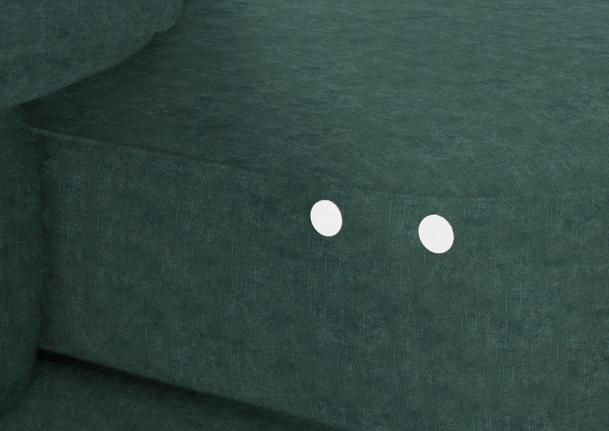 ECKSOFA in Velours Blau, Grün  - Blau/Schwarz, Design, Textil/Metall (180/310cm) - Dieter Knoll