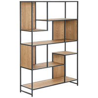 REGAL  110/160/35 cm Naturfarben, Schwarz  - Schwarz/Naturfarben, Design, Holz/Holzwerkstoff (110/160/35cm) - MID.YOU