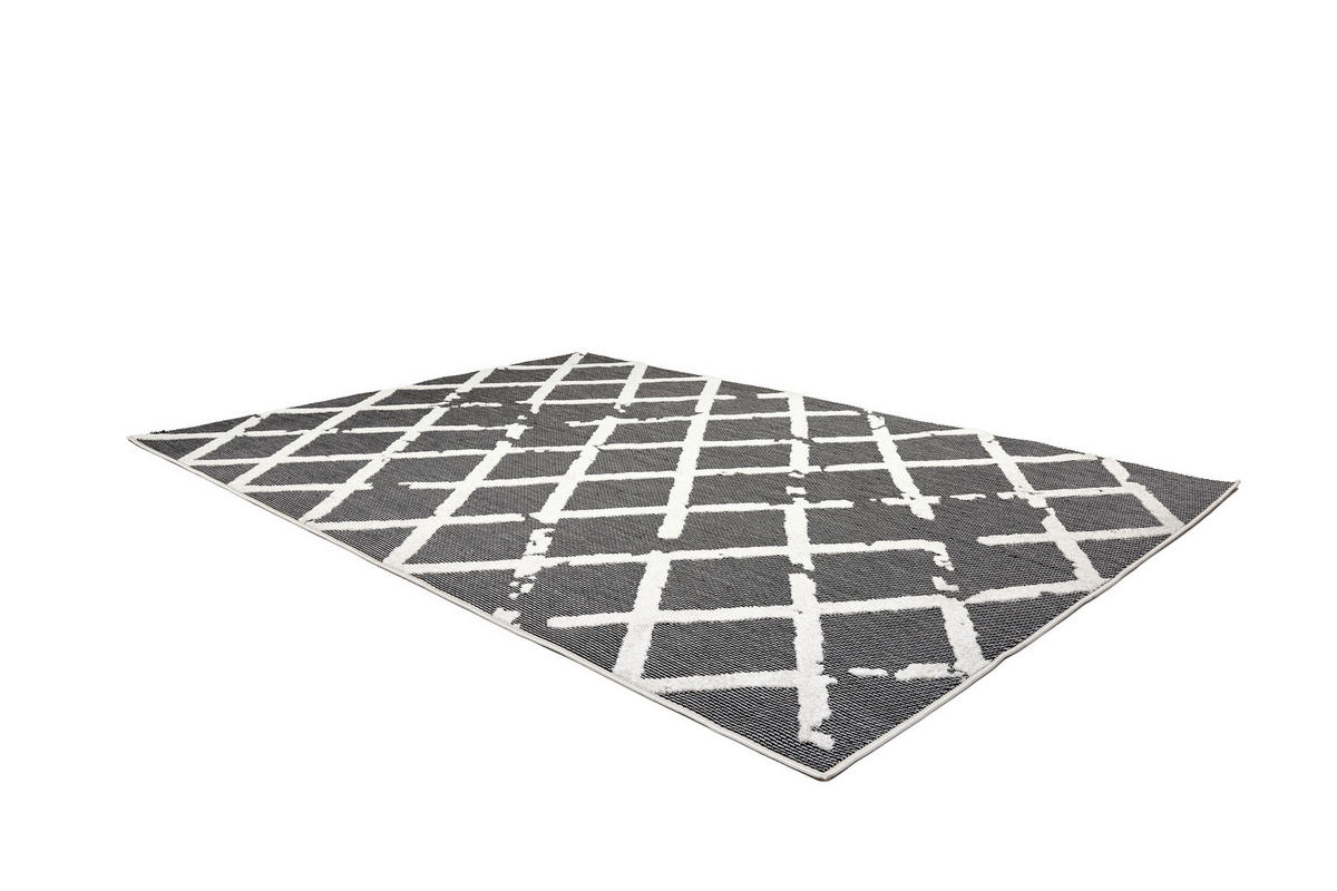 OUTDOORTEPPICH  für Terrasse und Balkon 120/170 cm Serina Grau, Weiß  - Weiß/Grau, Basics, Kunststoff (120/170cm) - Astra