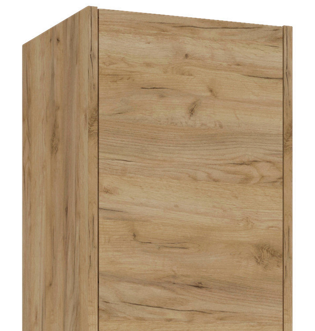 HOCHSCHRANK 35/160/30 cm  - Chromfarben/Eichefarben, MODERN, Holzwerkstoff/Metall (35/160/30cm) - MID.YOU